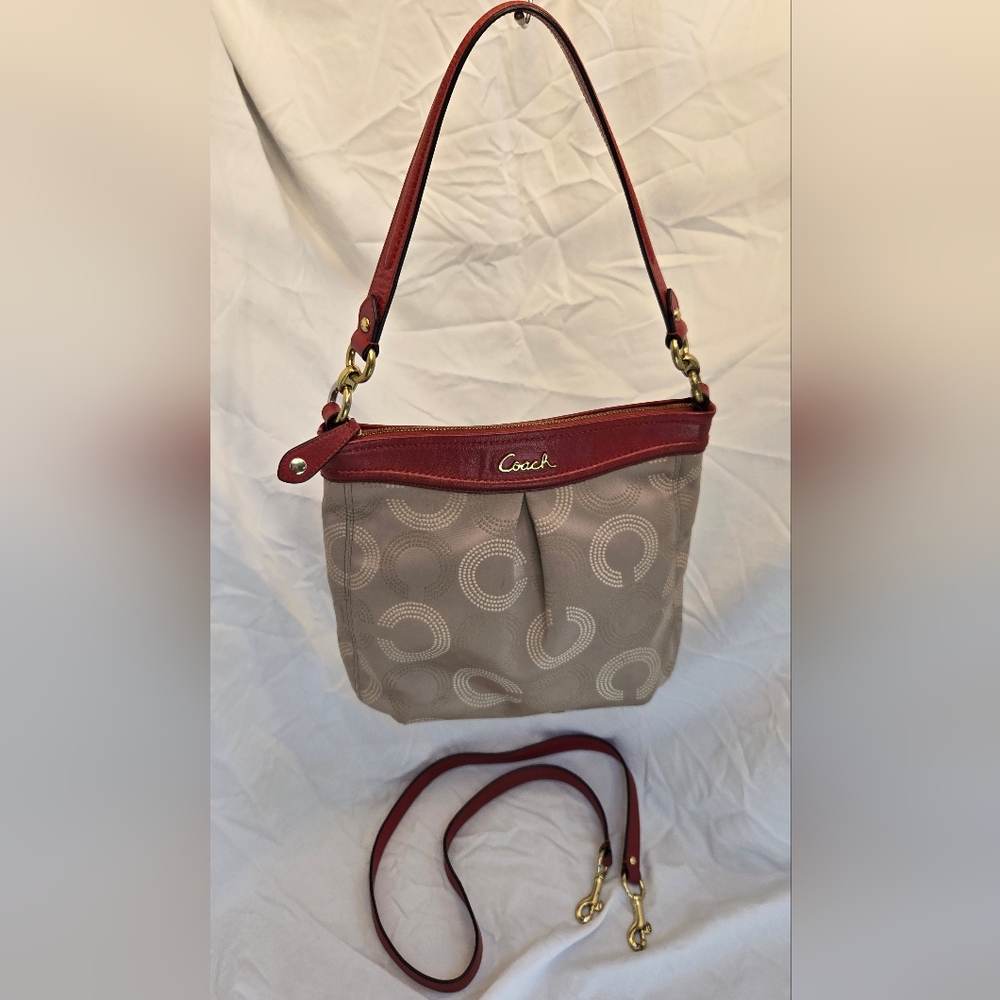 Coach Red and Gray Shoulder Bag